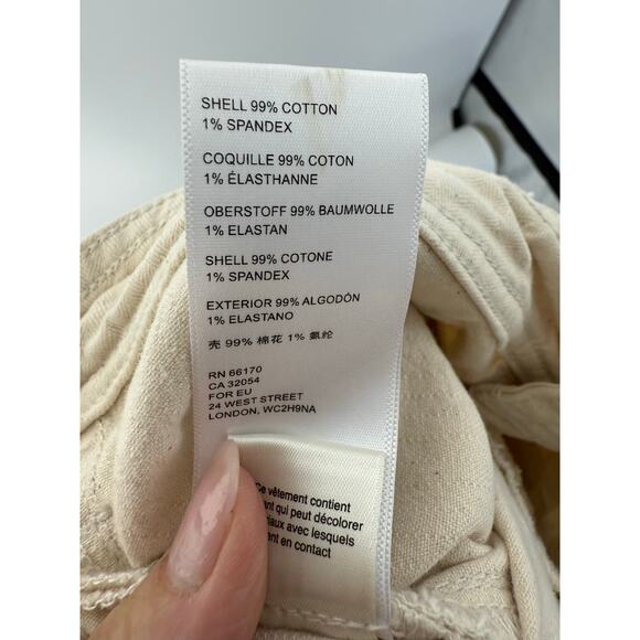 By Anthropologie Carpenter Pants Women 30 Ivory Utility Casual Versatile - Picture 11 of 12